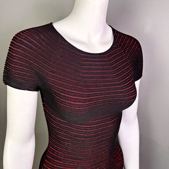 Escada dress XS bodycon black red metallic whimsigoth vampire sexy holiday